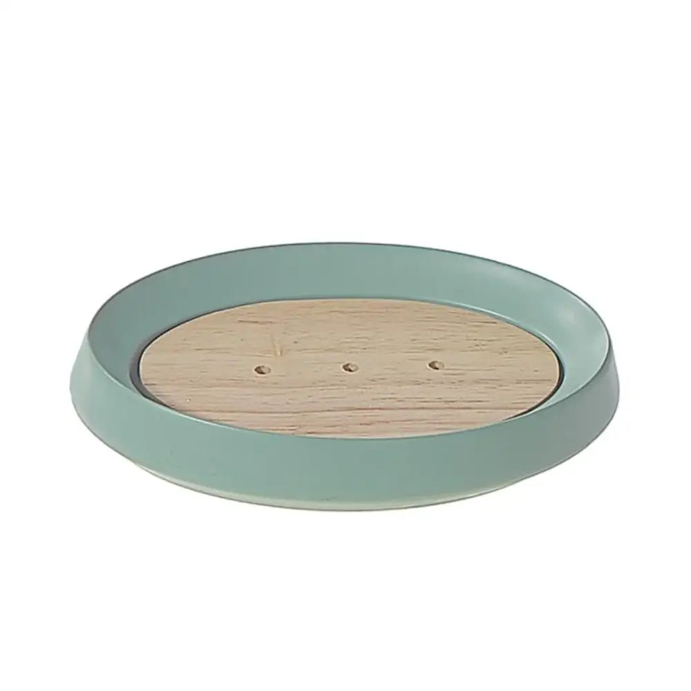Oval polyresin soap dish green