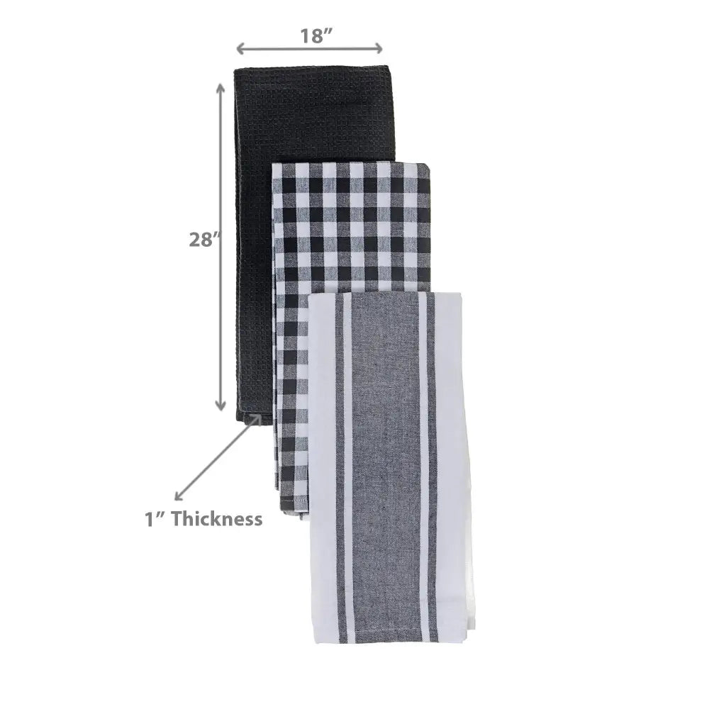 IH Casa Decor - Grey Plaid Kitchen Towel Set