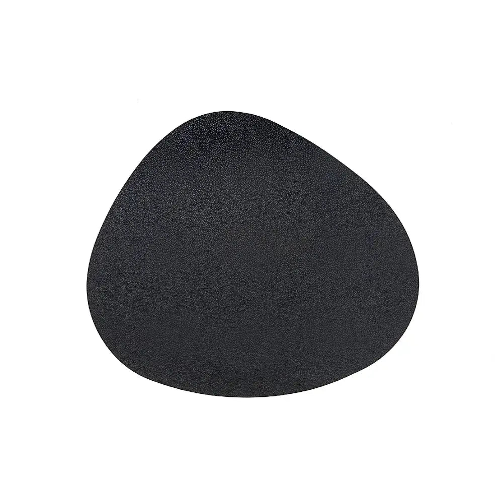 IH Casa Decor - Reversible Pleather Pebble Placemat Black