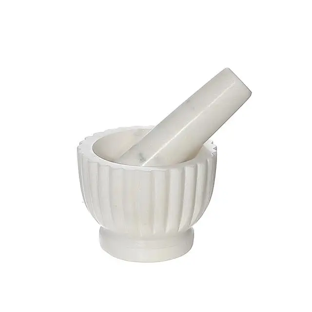 IH Casa Decor - Ribbed Marble Mortar + Pestle