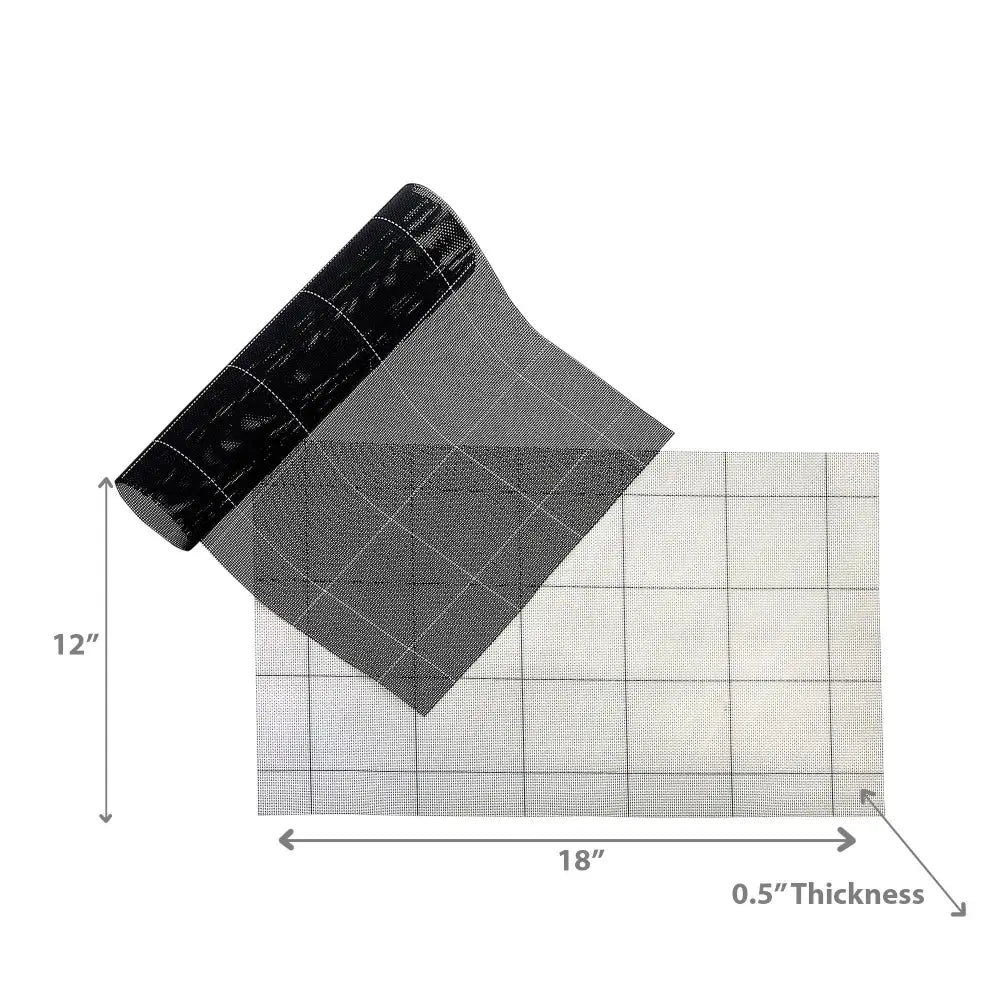 IH Casa Decor - Woven Pvc Placemat Set Of 4 Square Block White Multi