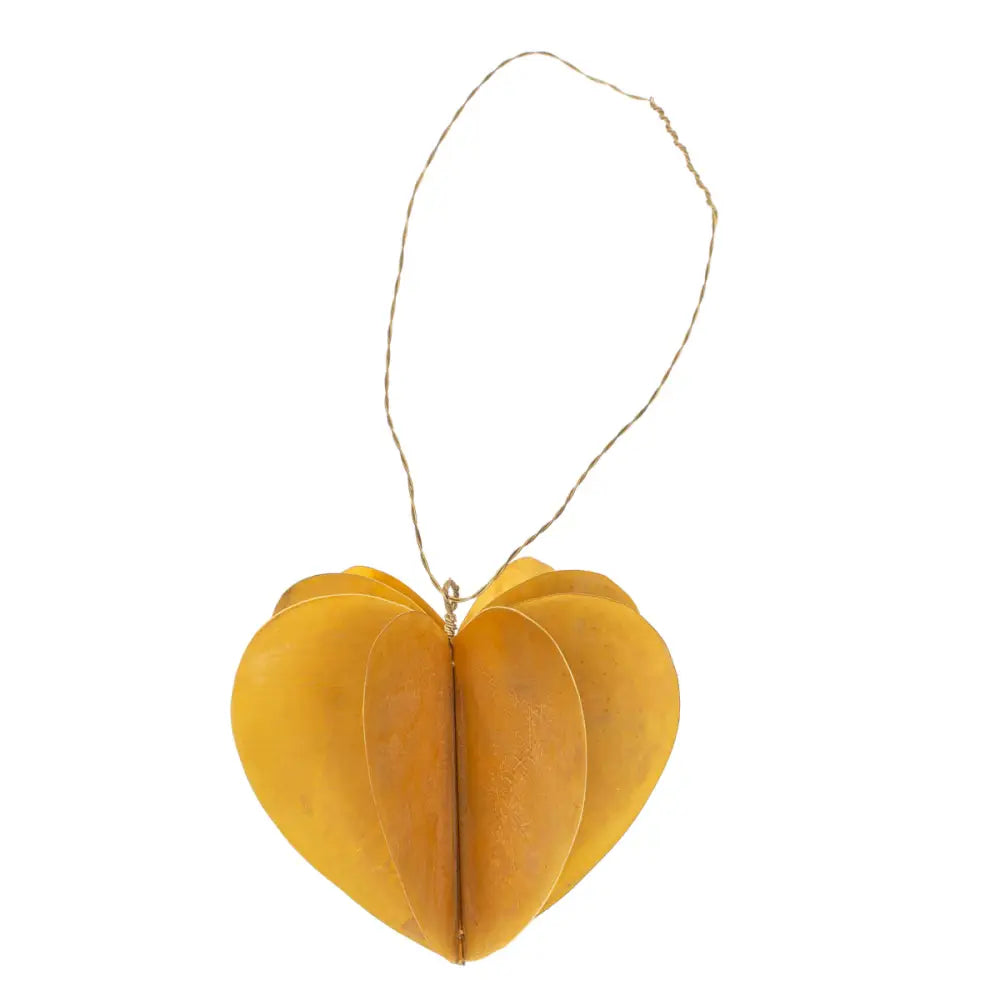 Indaba - Brass Heart Origami Ornament