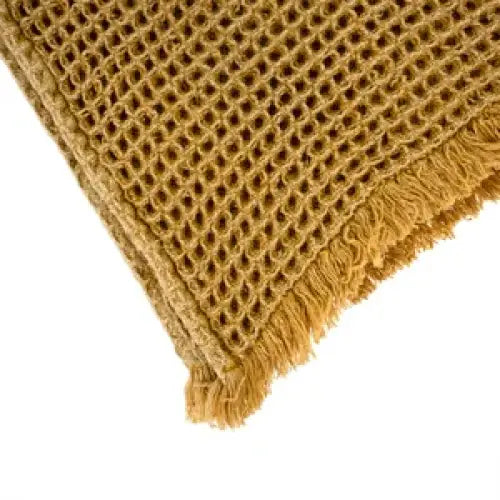 Cotton Waffle Throw Ochre - PABOOM