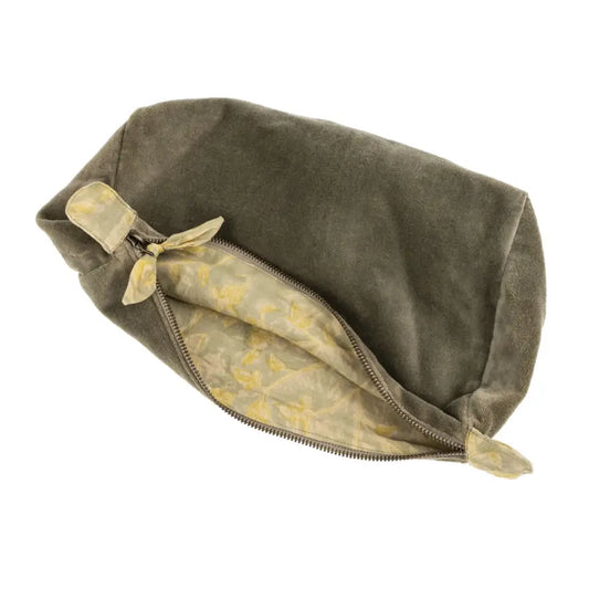 Indaba - Cypress Block Print Lined Velvet Pouch