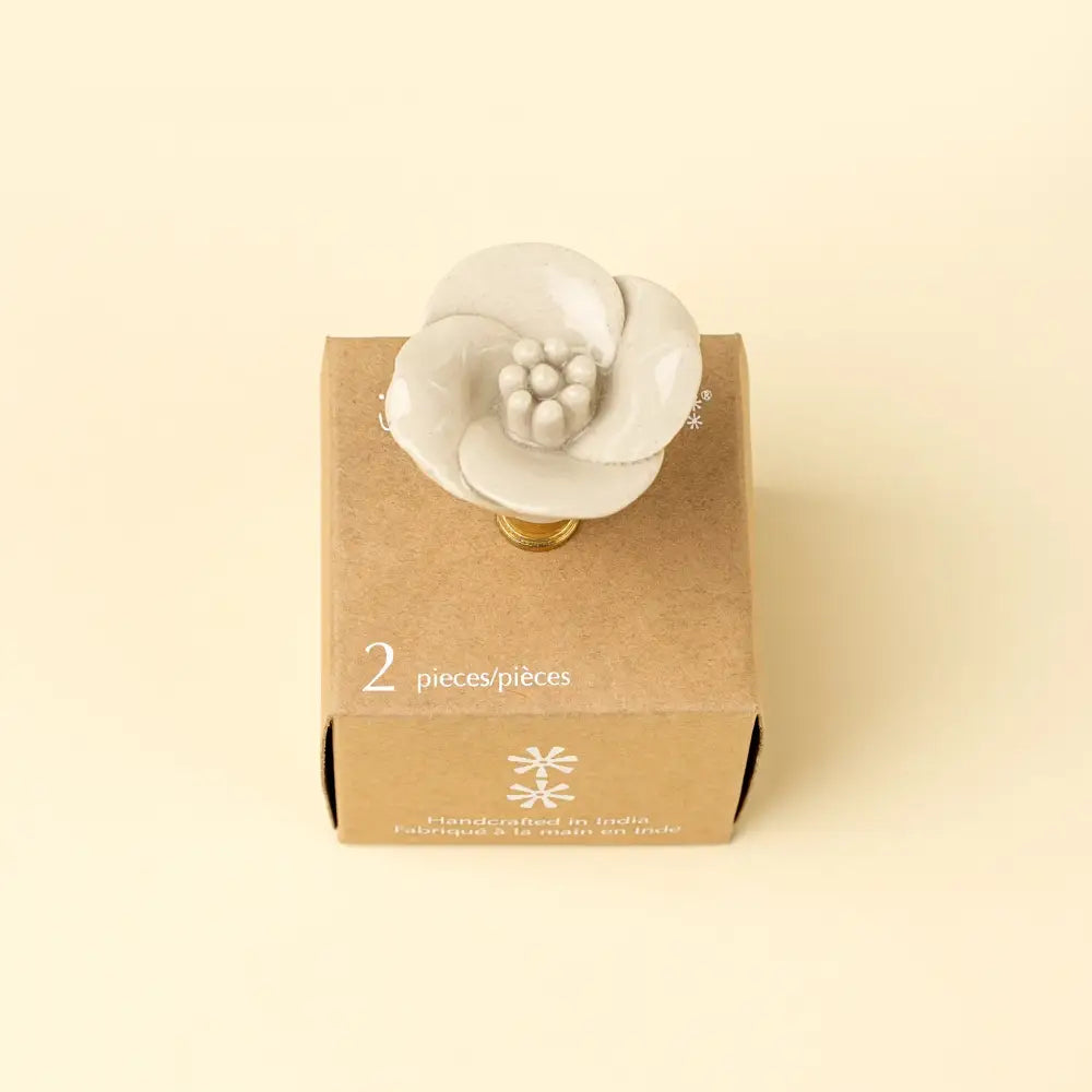 Indaba - Flower Ceramic Knobs S/2