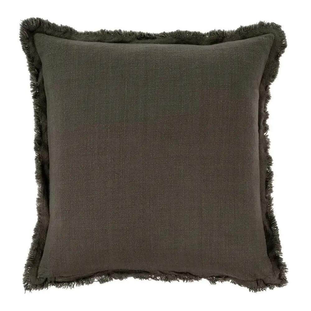 Frayed Edge Pillow Dark Grey - PABOOM