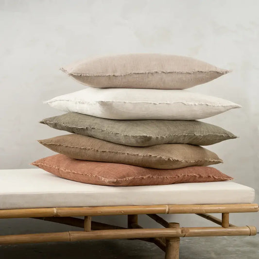 Frayed Edge Pillow Oatmeal - PABOOM