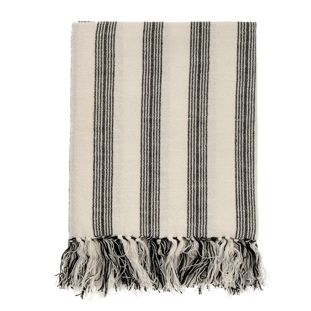 Indaba - French Stripe Hammam Bath Towel Black