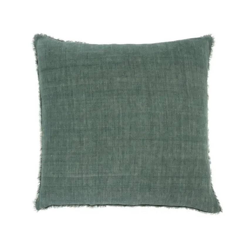 Indaba - Lina Linen Pillow Cover 24” Celeste Green