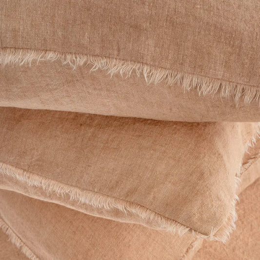 Indaba - Lina Linen Queen Duvet Set Terracotta