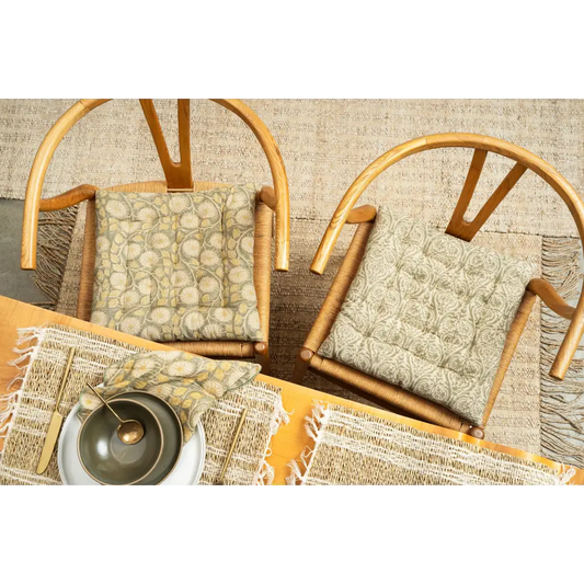 Indaba - Marigold Block Print Chair Pad