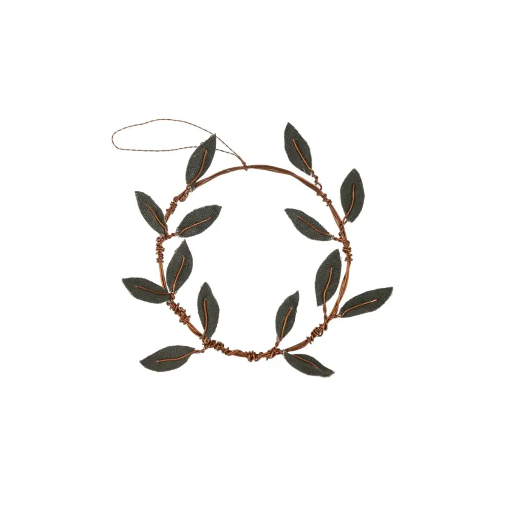 Indaba - Olive Wreath Green Canvas Ornament