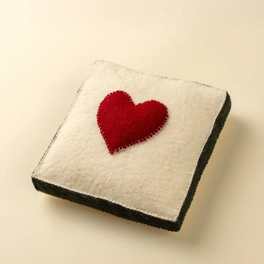 Indaba - Red Heart Felt Wall Plaque