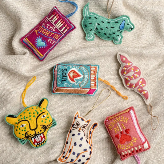 Indaba - Snake Embroidered Decoration