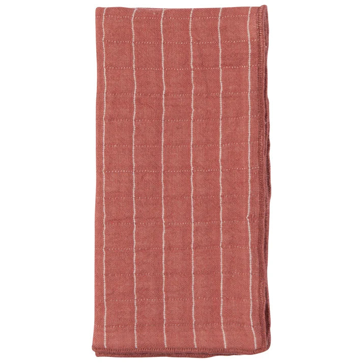 Close-up of the woven texture on the Canyon Rose napkin β PABOOM