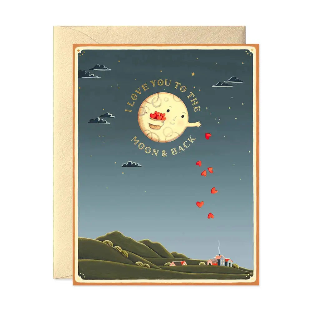 Moon and Back Love Greeting Card - PABOOM
