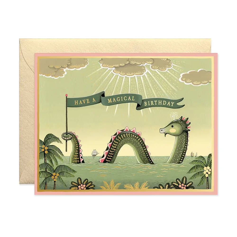 Sea Monster Birthday Greeting Card - PABOOM