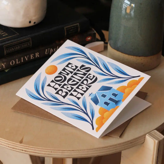 Julie Solvstrom Illustration - Home Begins Here Greeting Card | New