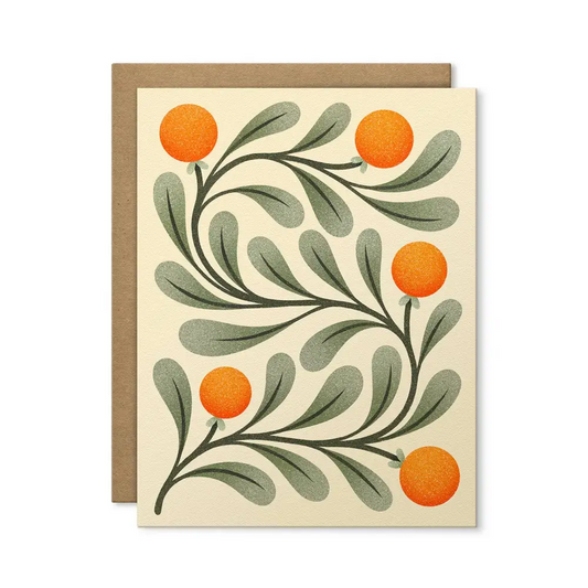 Julie Solvstrom Illustration - Oranges Floral Card