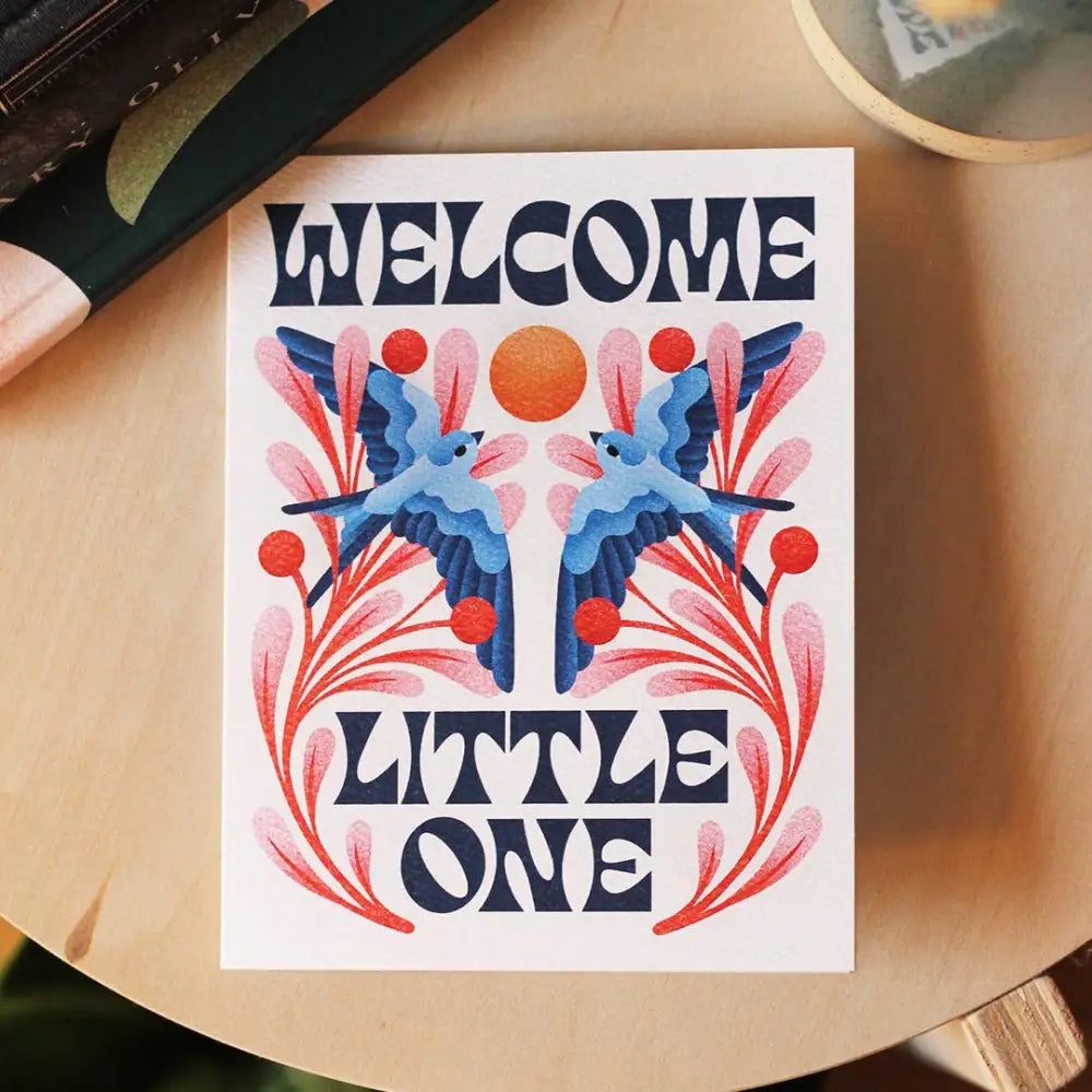 Julie Solvstrom Illustration - Welcome Little One Greeting Card | Baby Newborn