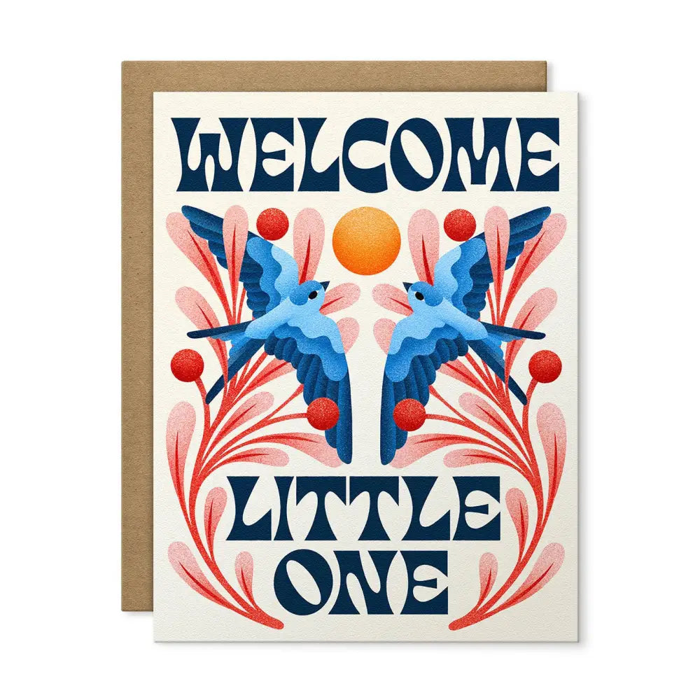 Julie Solvstrom Illustration - Welcome Little One Greeting Card | Baby Newborn
