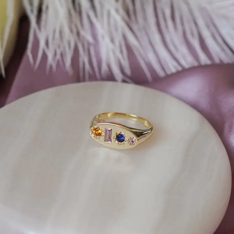 Midnight Gemstone Signet Ring - PABOOM