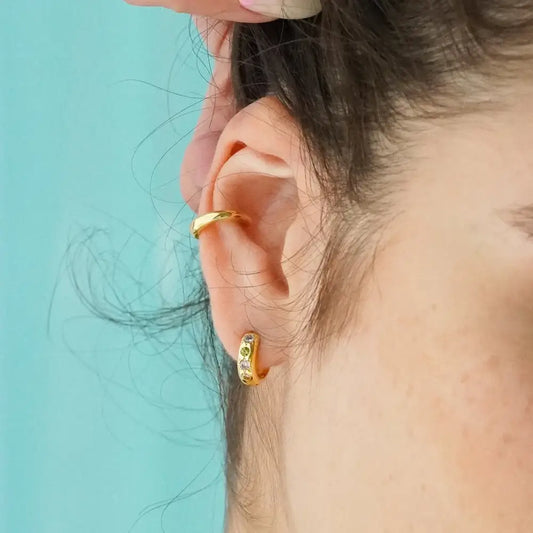 Pastel Stone Petit Hoop Earrings - PABOOM