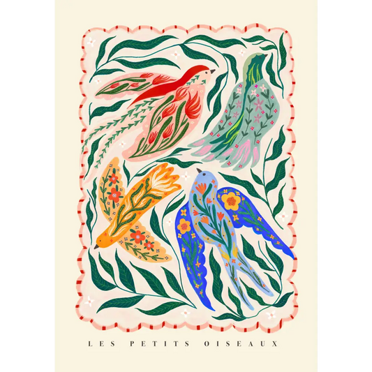 Little Birds / Bird illustration / Botanical / Nursery Art art print, hand-drawn illustration wall art - PABOOM