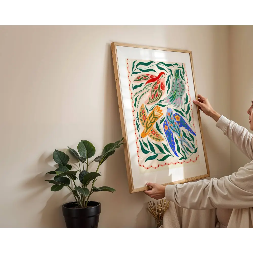 Little Birds / Bird illustration / Botanical / Nursery Art art print, hand-drawn illustration wall art - PABOOM