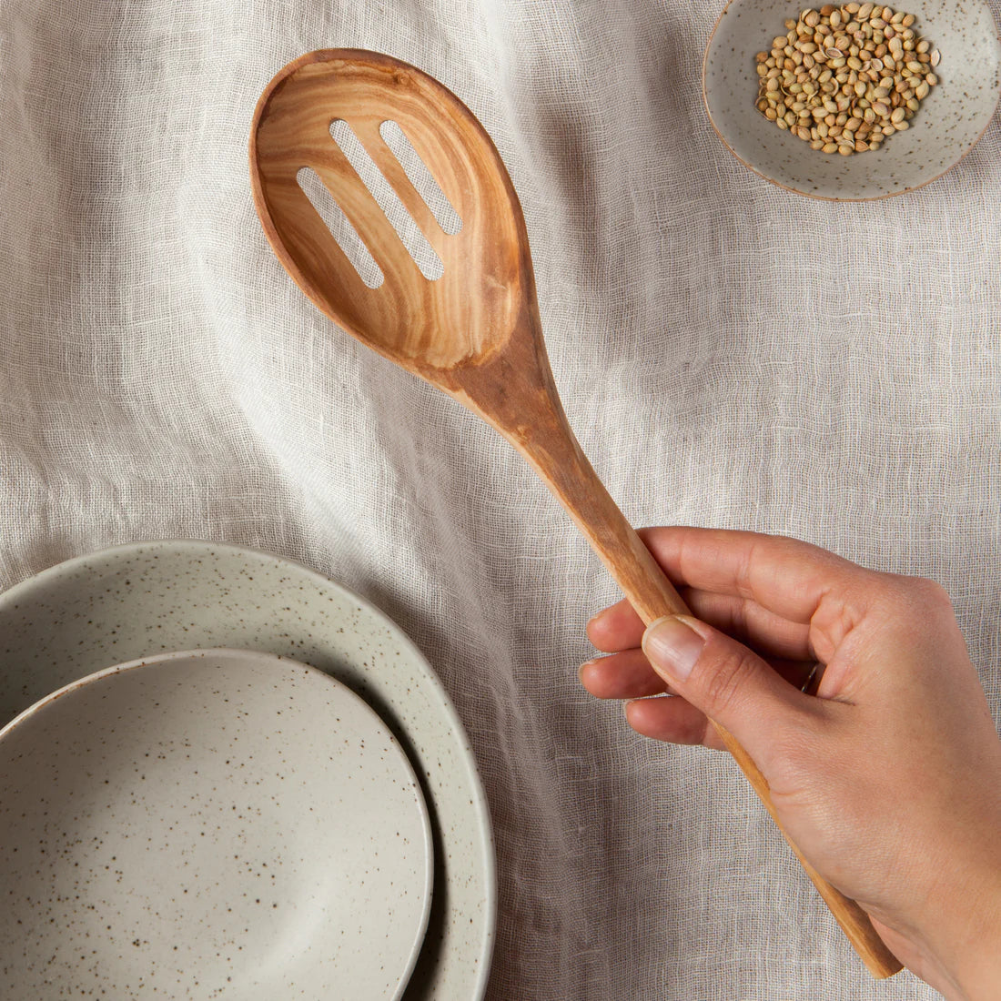 Olive Wood Slotted Spoon