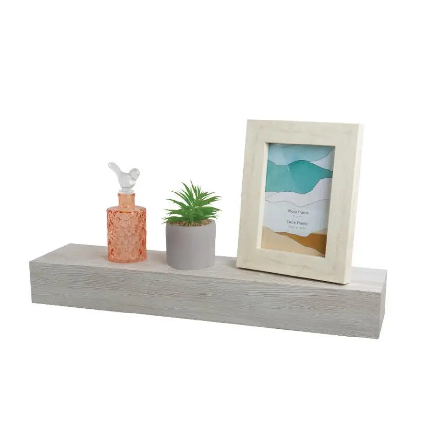 Chunky Wall Shelf Distressed White Large - PABOOM
