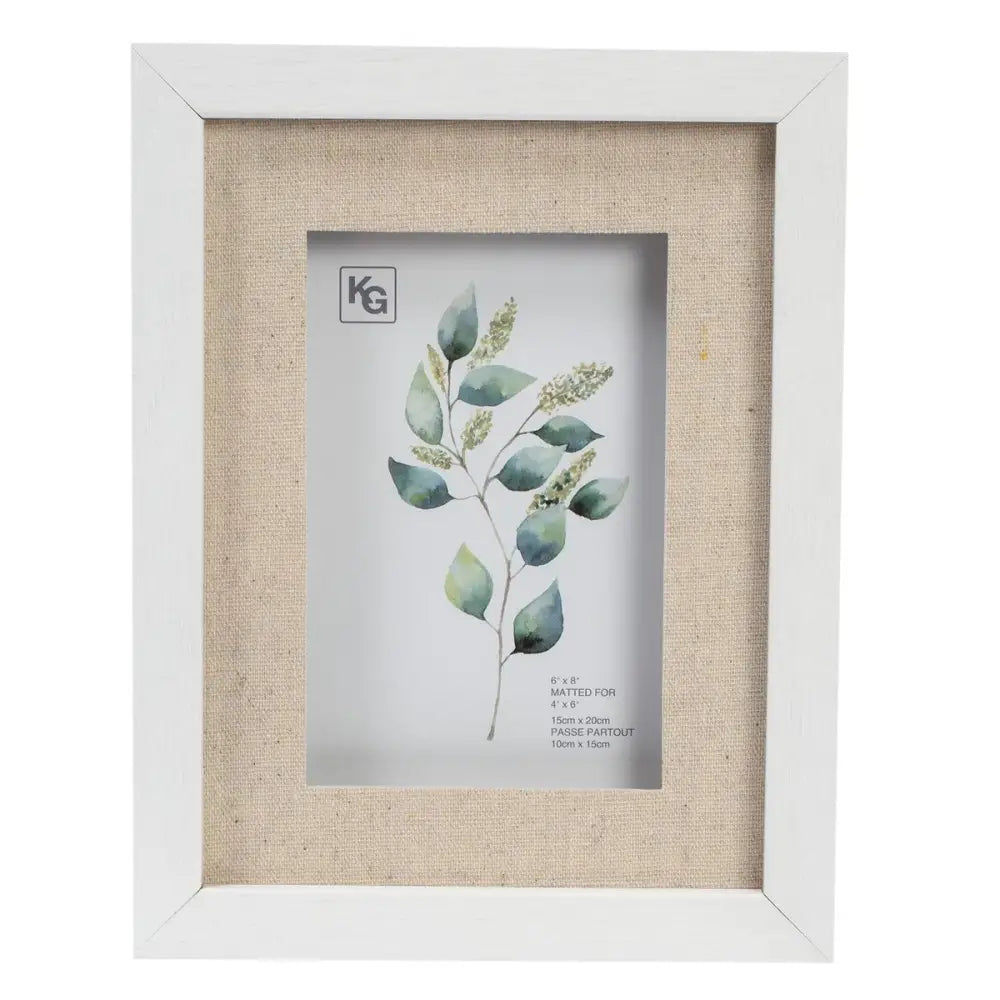Jill Wood + Linen Frame White - PABOOM