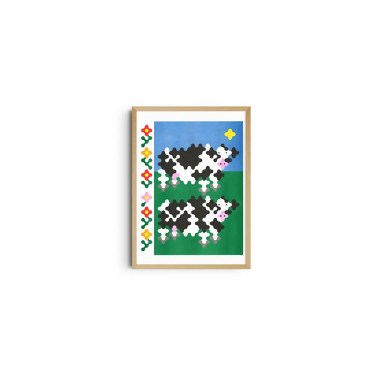 KIBLIND Atelier - Two cows A3 poster - Joe O’Donnell