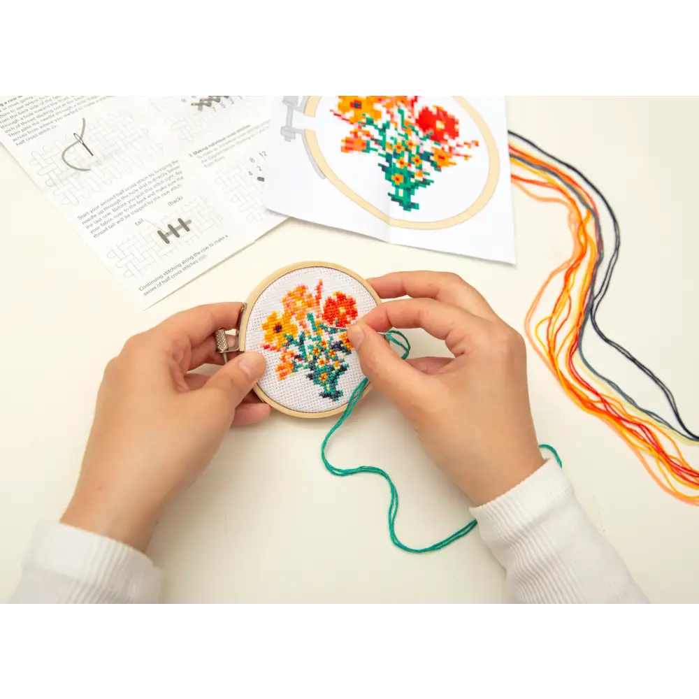 Mini Embroidery Kit Flowers - PABOOM