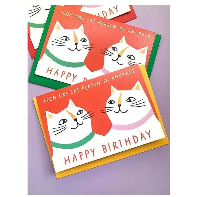Kitty Kenda Papergoods - Cat Person Birthday Card Greeting