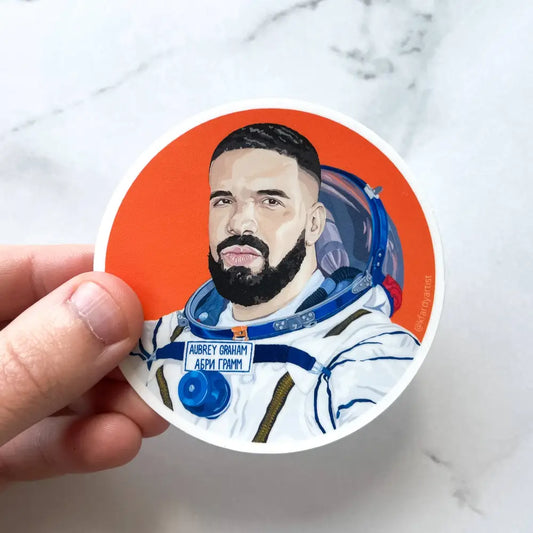 Kristin Fardy Artist - Canadian astronaut 3’’ round sticker