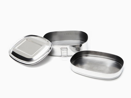 Onyx large stainless steel sandwich box with layers open - PABOOM
