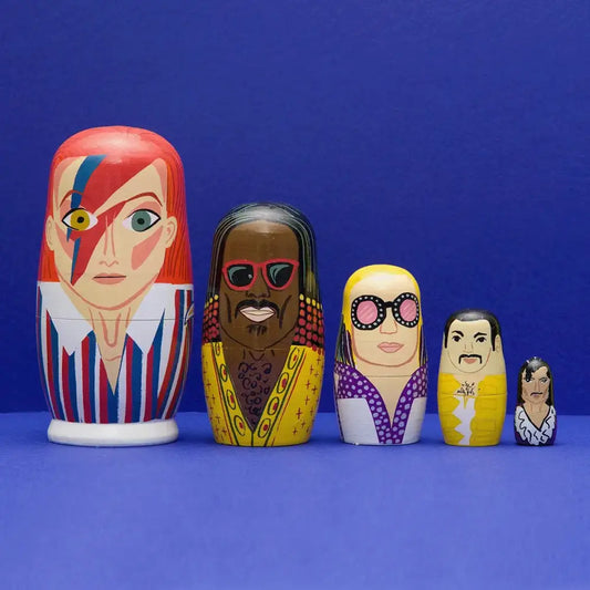 Men of 70s Pop Wooden Nesting Doll Set - PABOOM