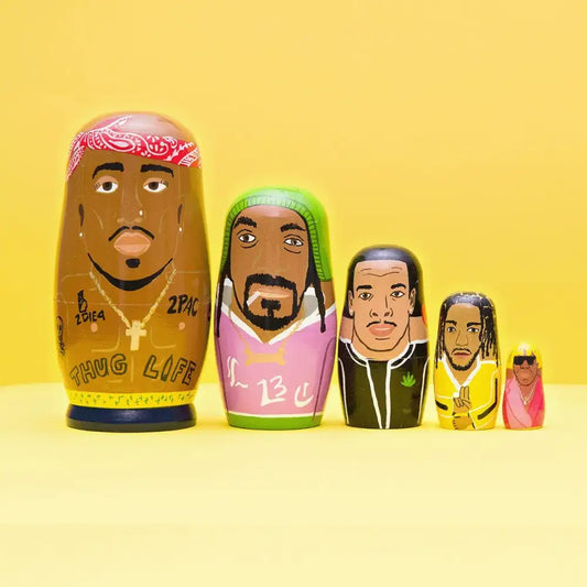 West Coast Rappers Wooden Nesting Doll Set - PABOOM