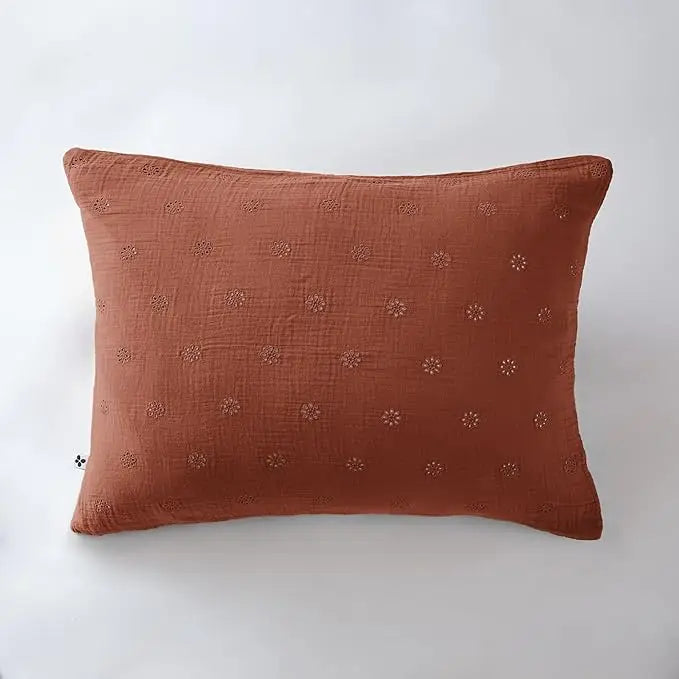 Boho Cotton Gauze Cushion Cover 20x28" Terracotta - PABOOM