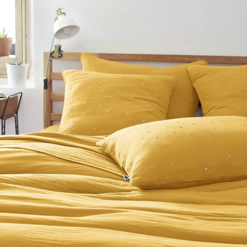 Chic Cotton Gauze Cushion Cover 24" Saffron - PABOOM