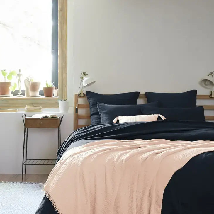 Cotton Fringed Throw Marshmallow - PABOOM