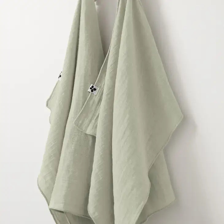 Cotton Gauze Hand Towels Set/2 Sea Green - PABOOM