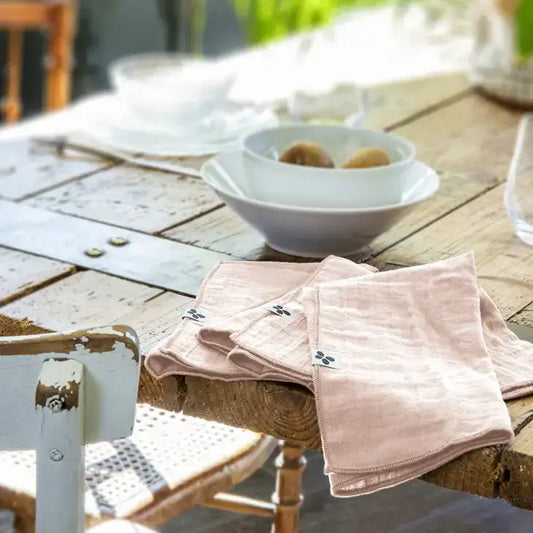 Cotton Gauze Napkins Set/3 Marshmallow - PABOOM