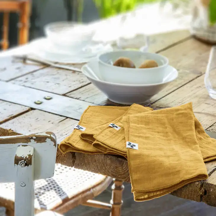 Cotton Gauze Napkins Set/3 Saffron - PABOOM
