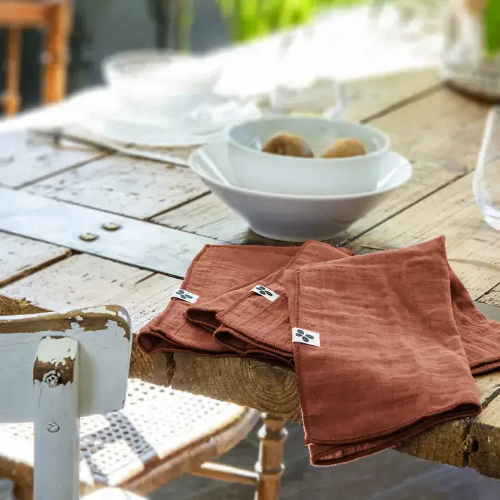 Cotton Gauze Napkins Set/3 Terracotta - PABOOM