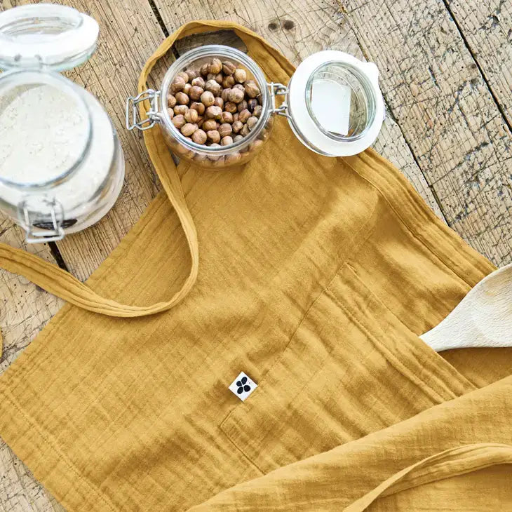 Cotton Gauze Waiter Apron Saffron - PABOOM