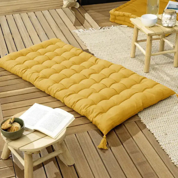 Floor Mattress with Tassels Saffron - PABOOM