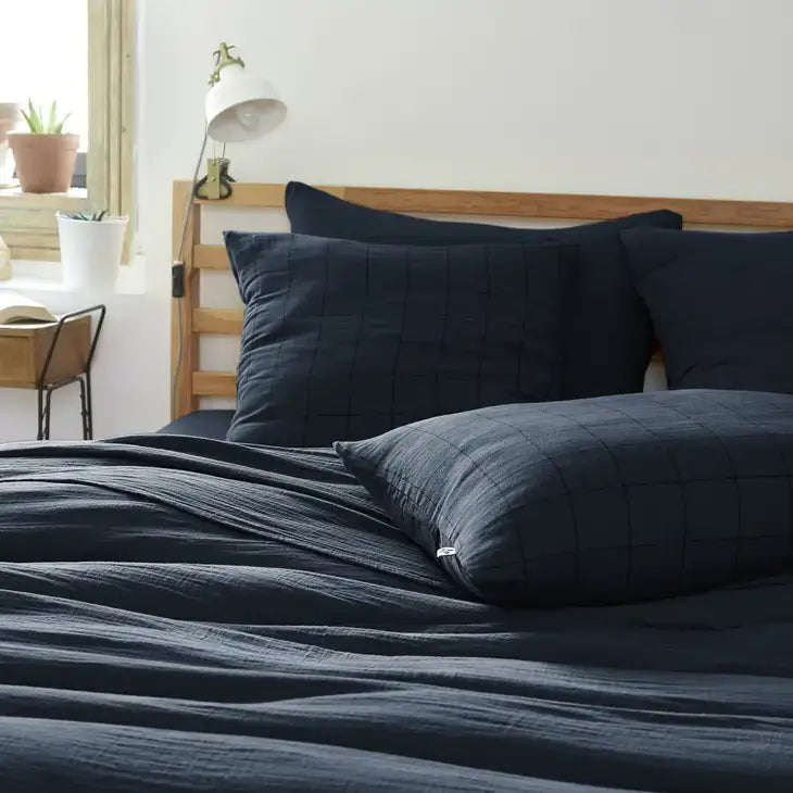 Match Cotton Gauze Cushion Cover 24" Midnight - PABOOM