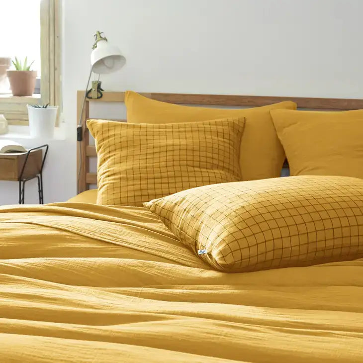 Mix Cotton Gauze Cushion Cover 24" Saffron - PABOOM